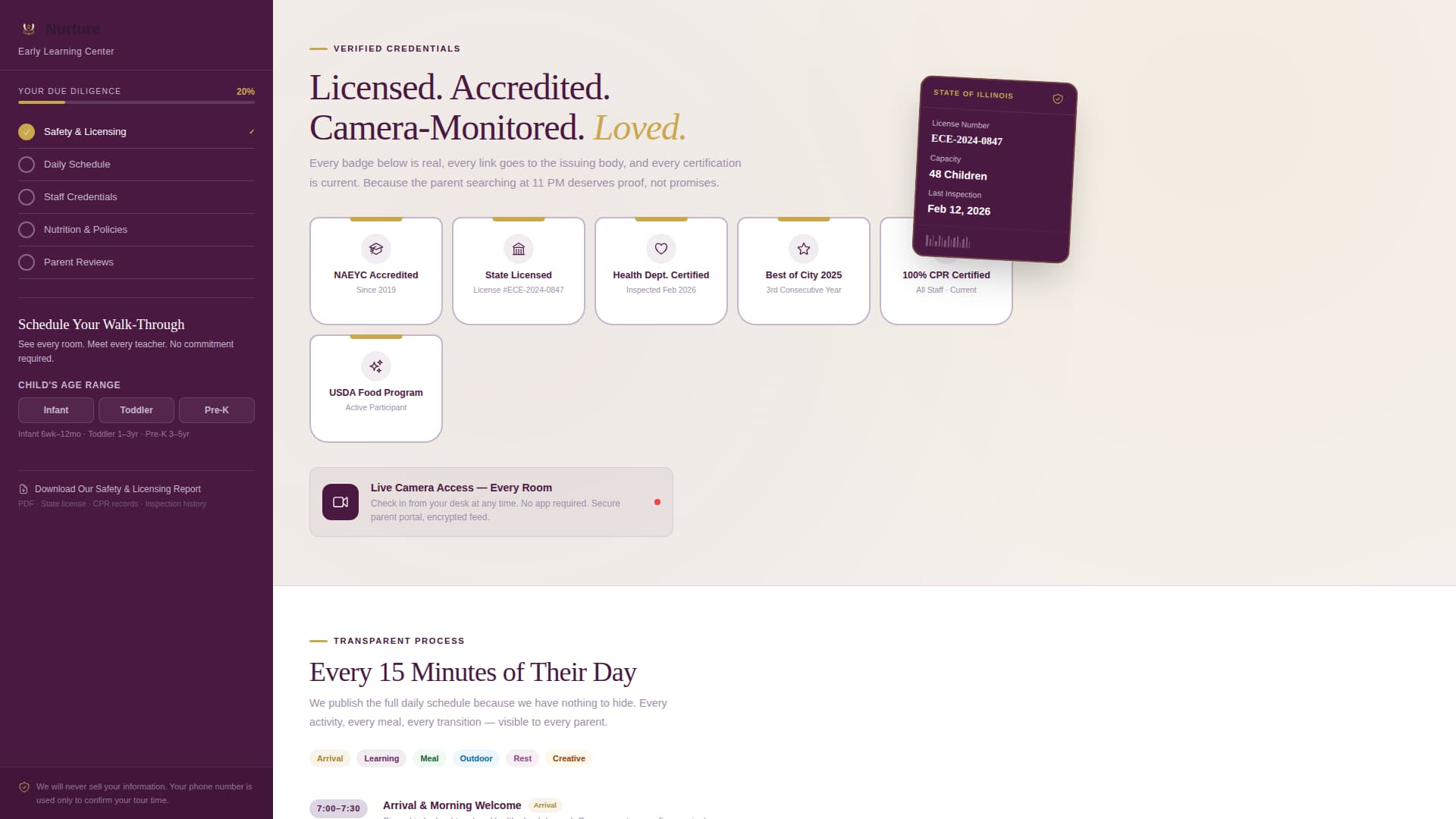 Nurture - Trusted Daycare Landing Page Template