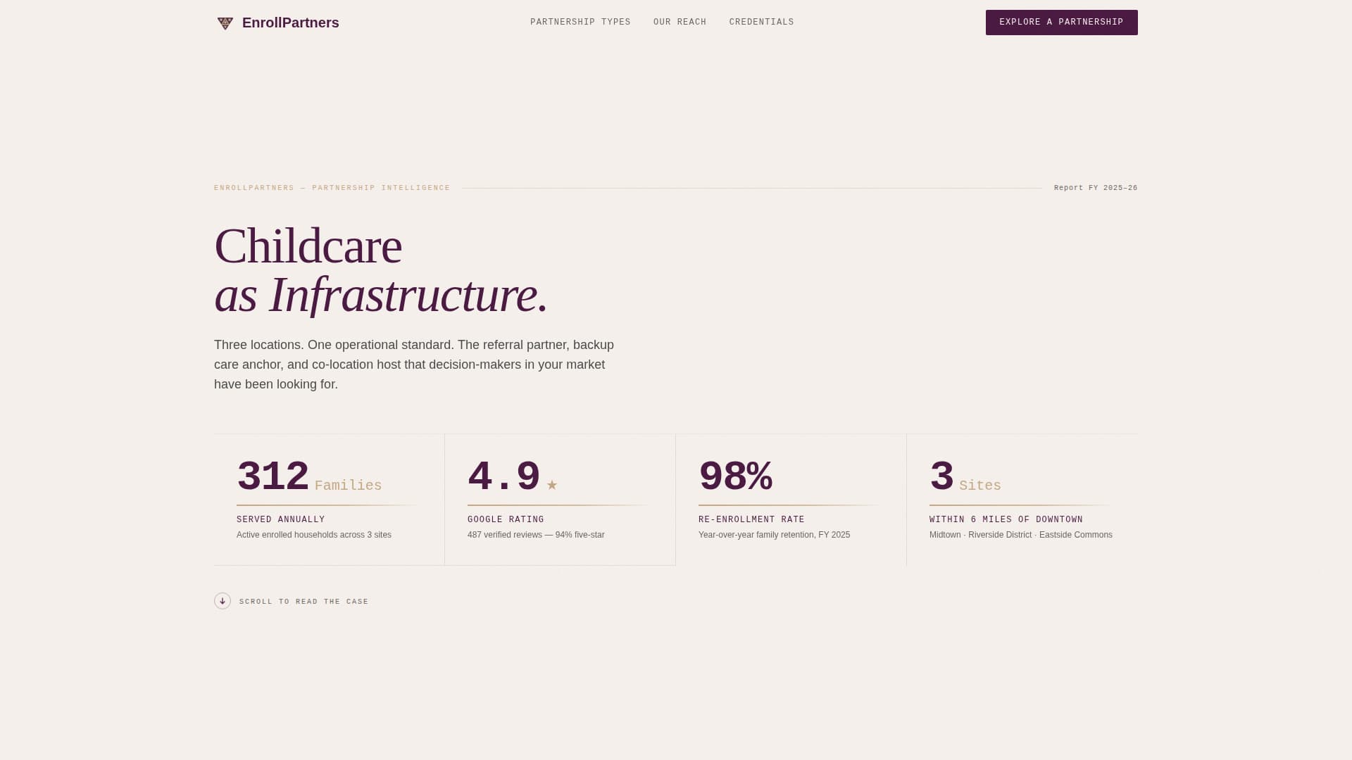 Enroll - Authoritative Daycare Landing Page Template