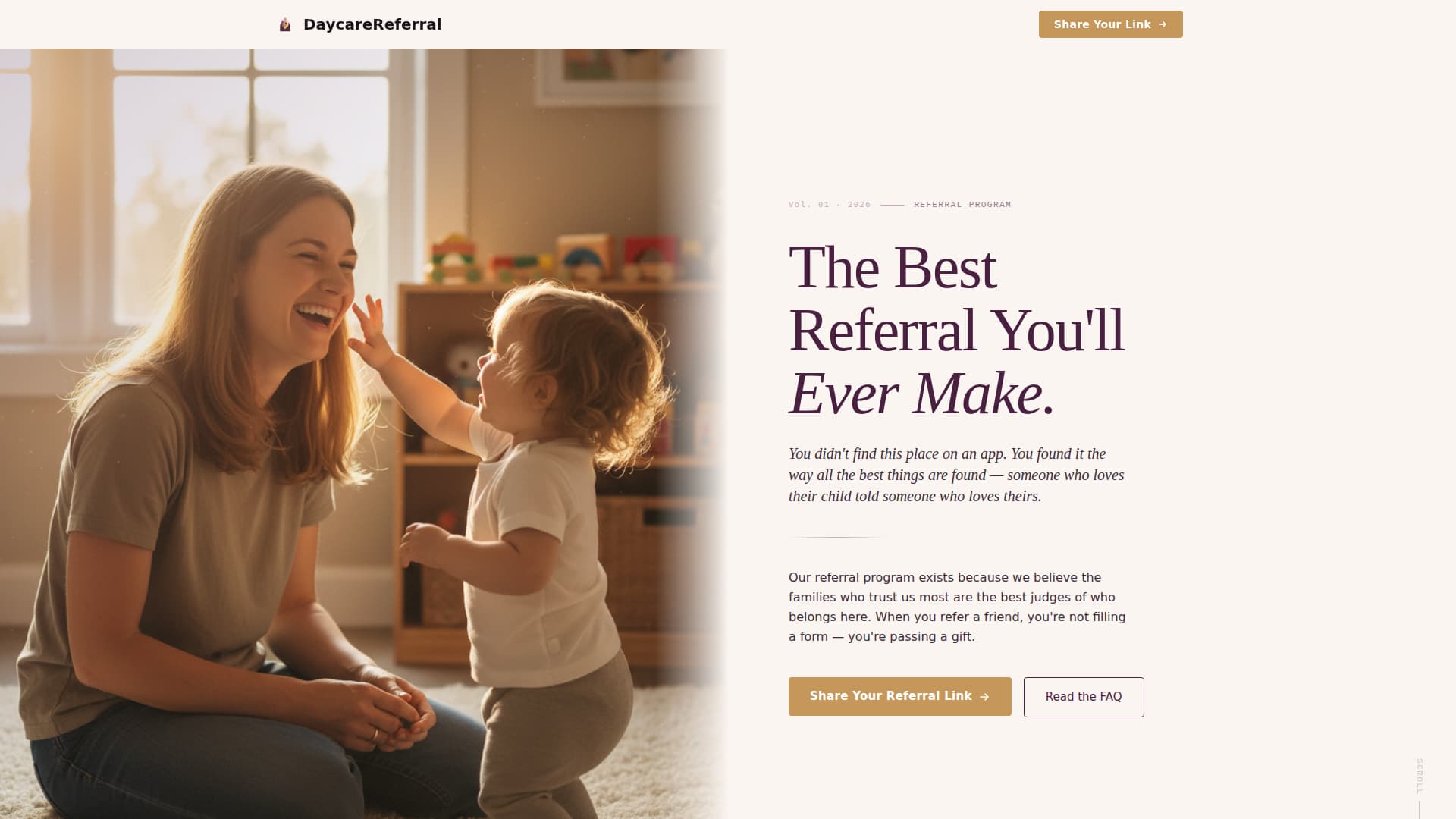 Refer - Trusted Daycare Landing Page Template