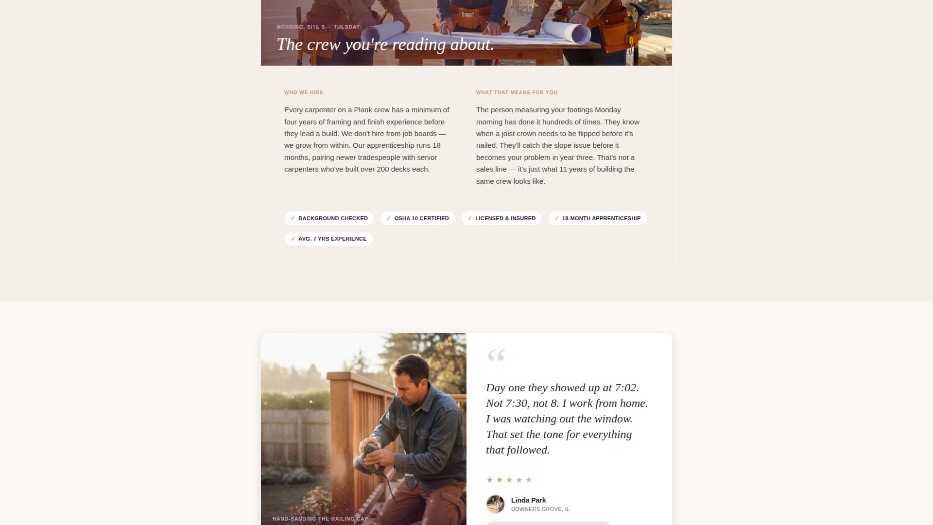 Plank - Trusted Deckbuilder Landing Page Template