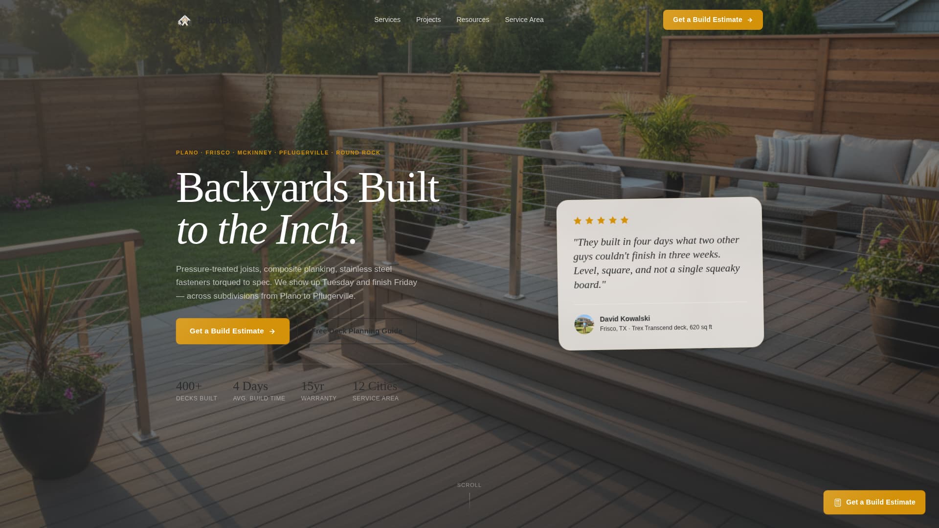 Decking - Trusted Builder Landing Page Template