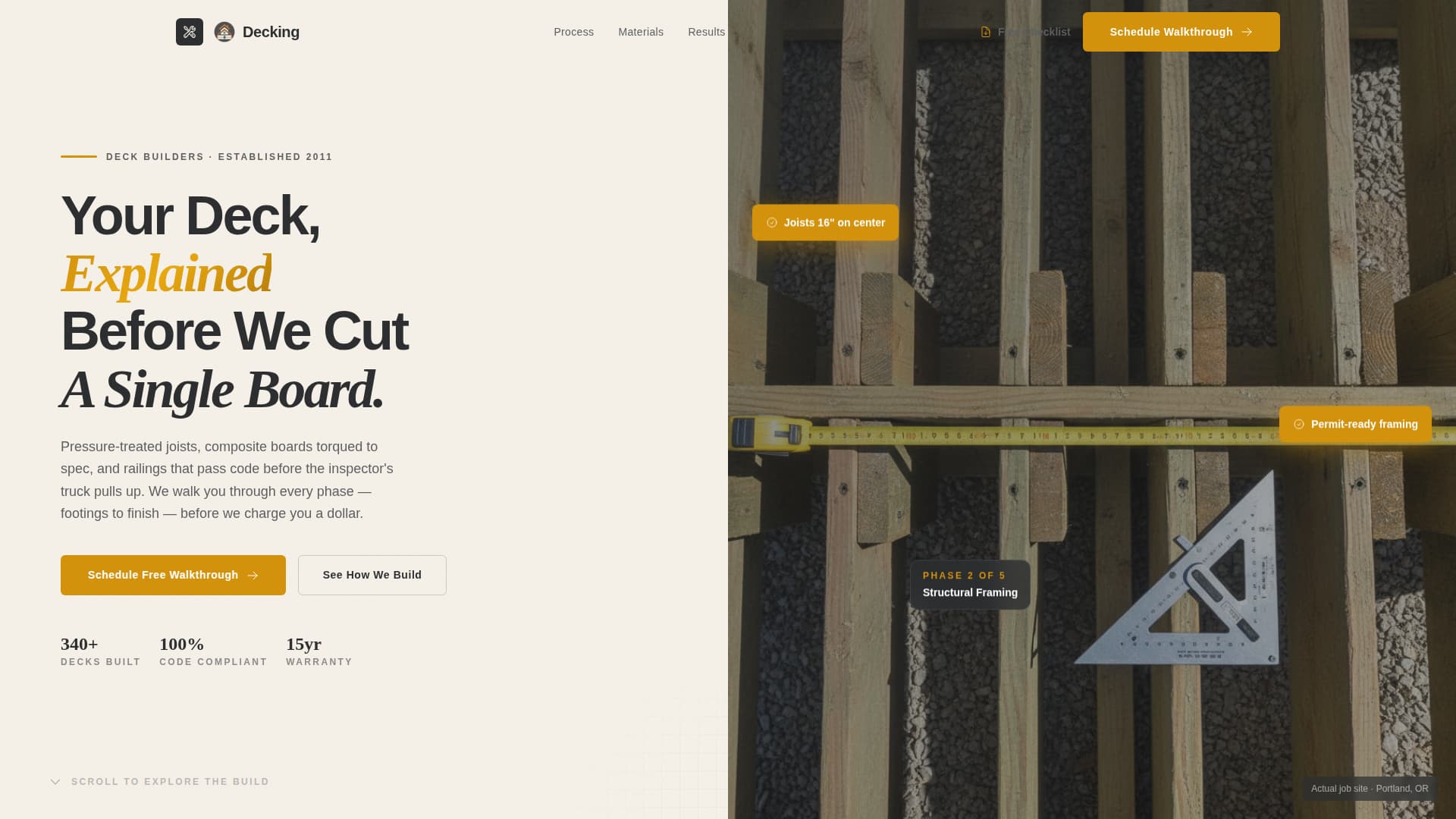 Decking - Transparent Deckbuilder Landing Page Template