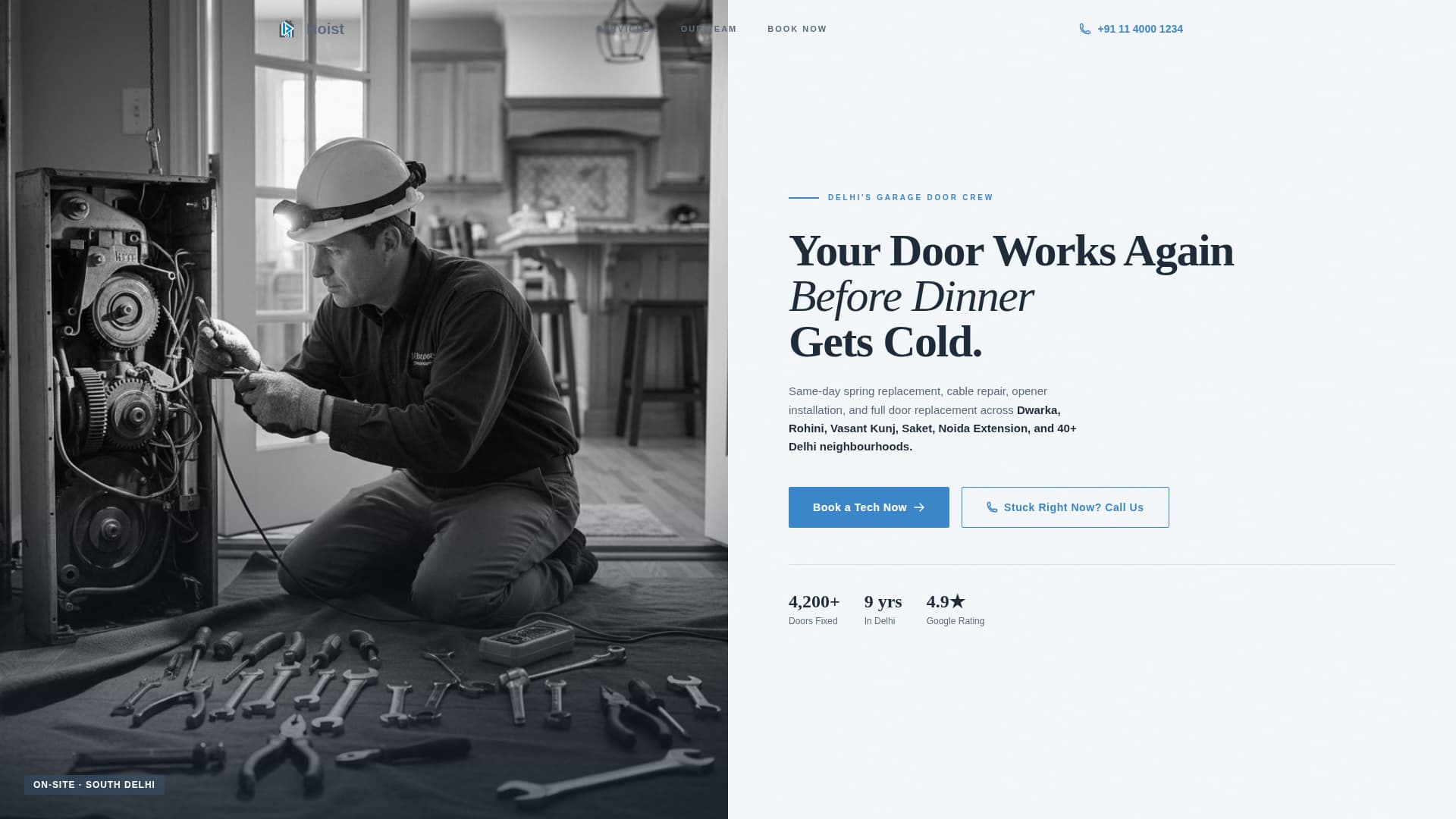 Hoist - Trusted Garagedoor Landing Page Template