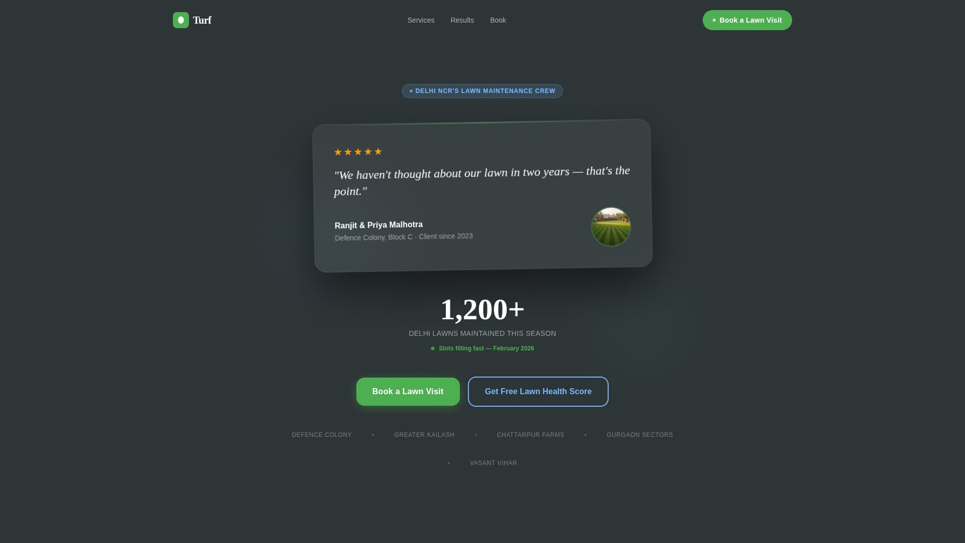 Turf - Trusted Lawncare Landing Page Template