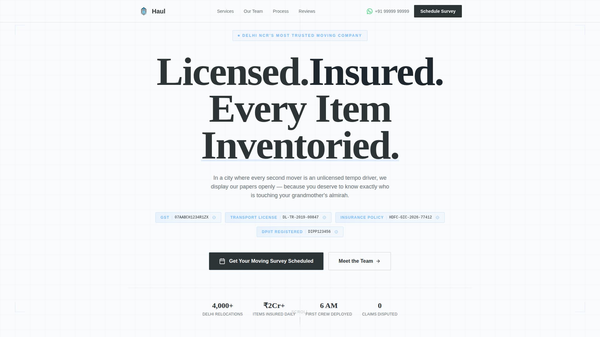 Cargo — Certified Residential Moving Landing Page Template