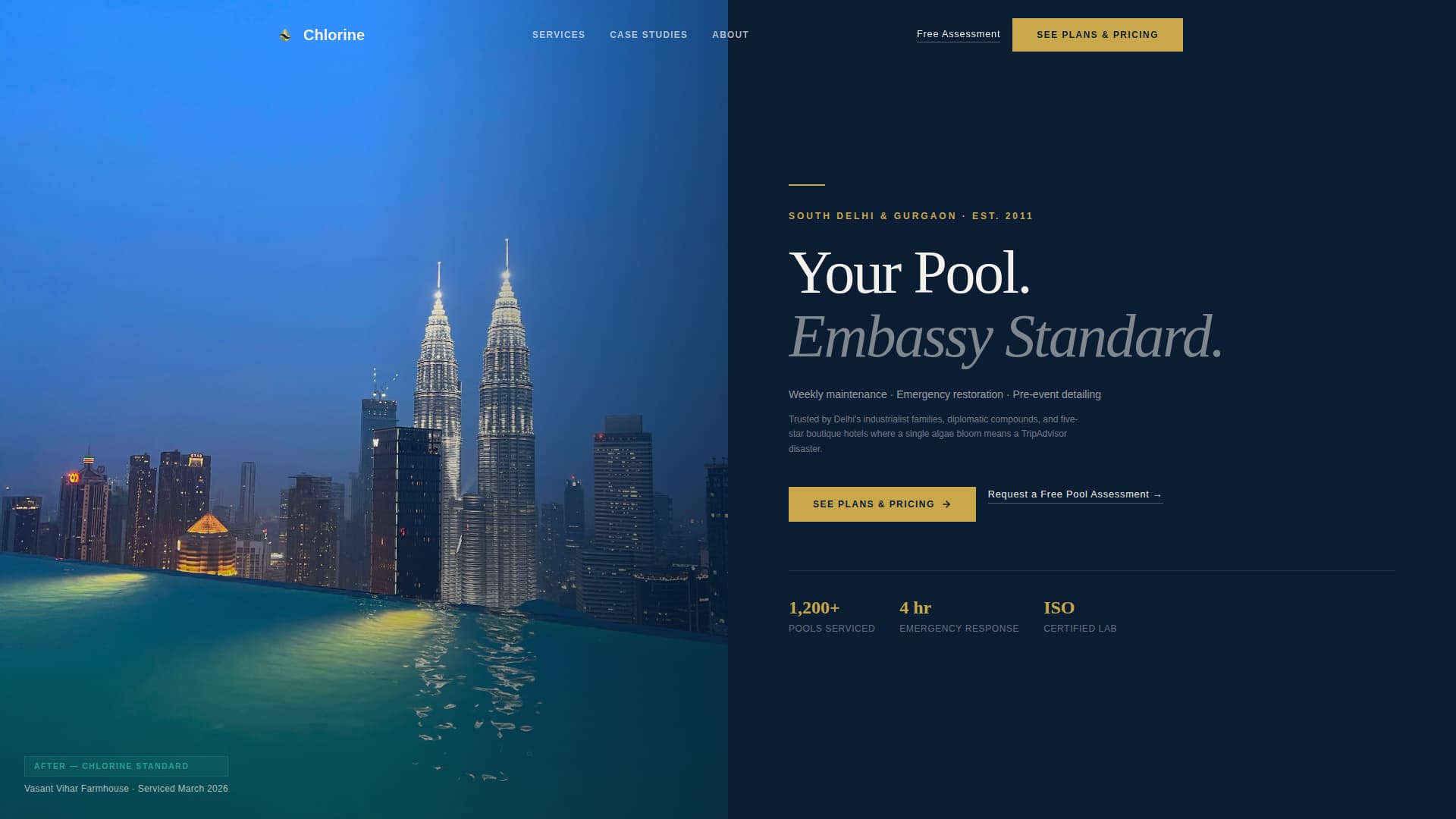 Chlorine - Elite Poolcleaning Landing Page Template
