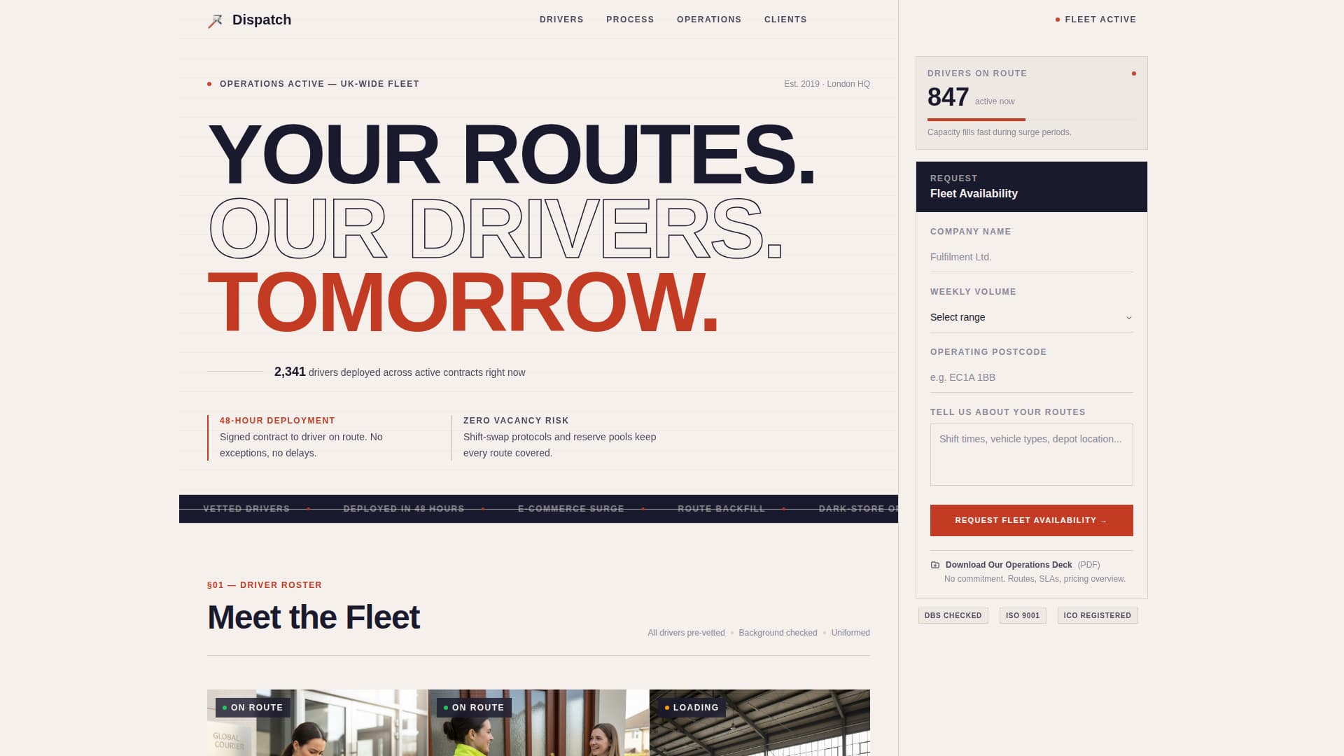 Roadmap — Dependable Fleet Driver Landing Page Template