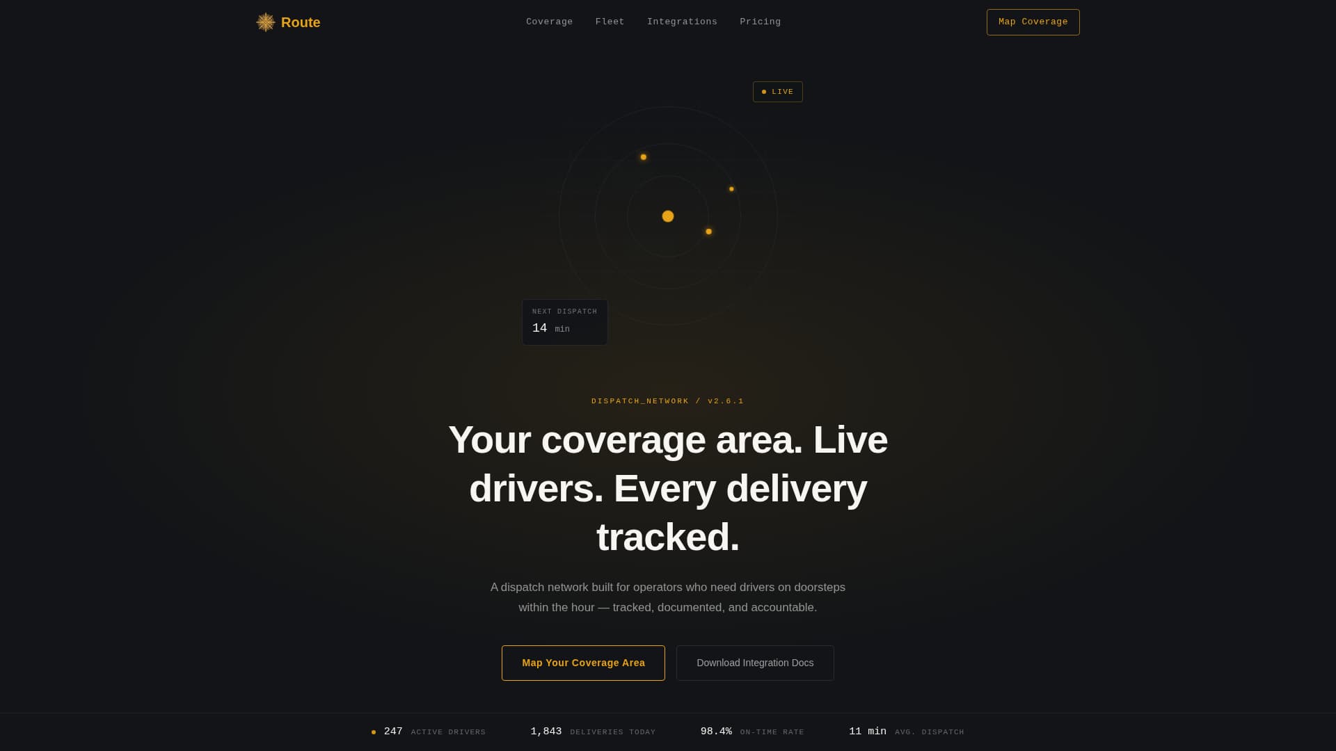 Route - Precision Dispatch Landing Page Template