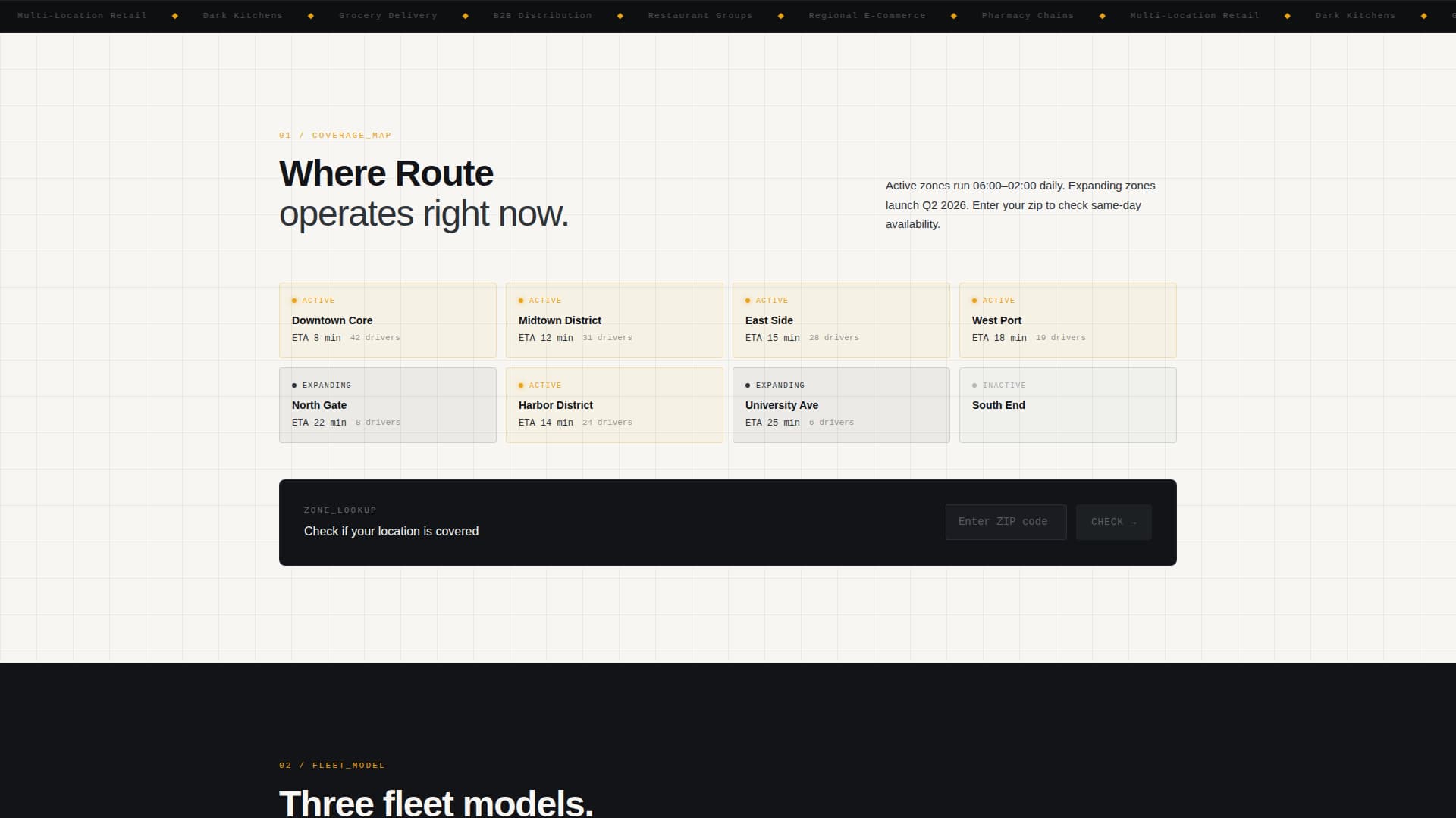 Route - Precision Dispatch Landing Page Template