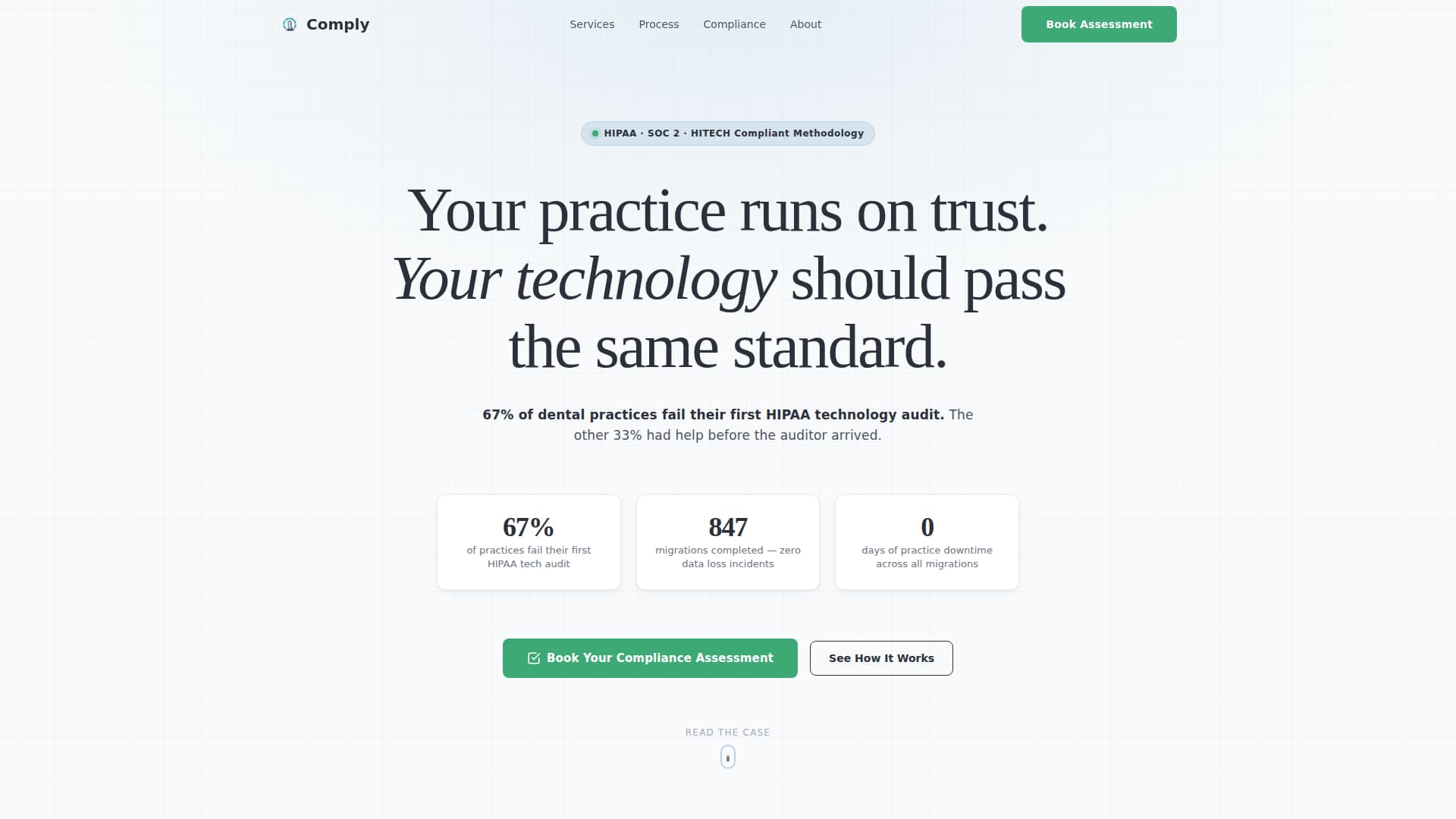 Comply - Authoritative Dentaltransformation Landing Page Template
