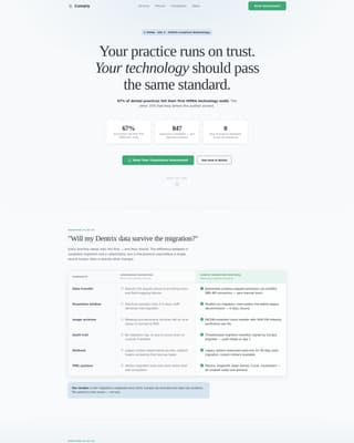 Comply - Authoritative Dentaltransformation Landing Page Template