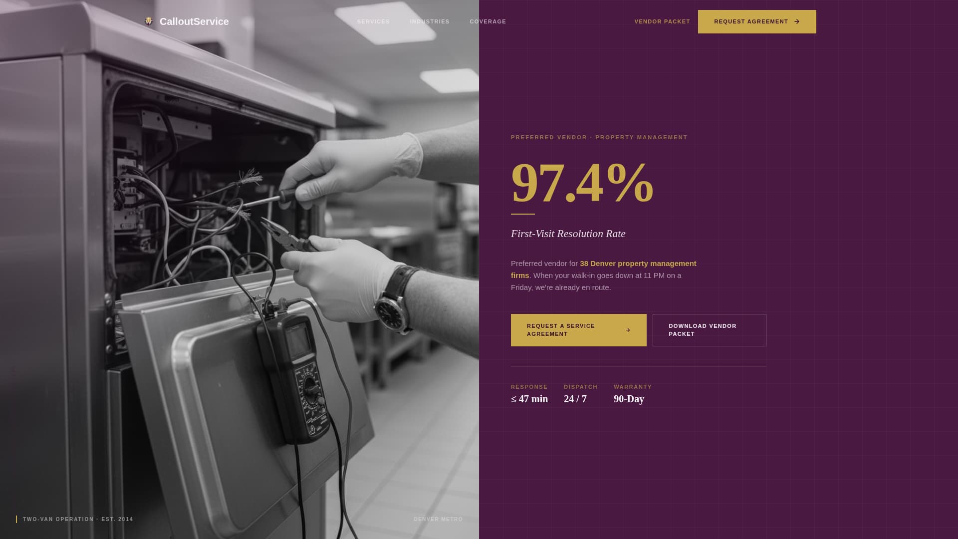 Callout - Precision Appliance Landing Page Template