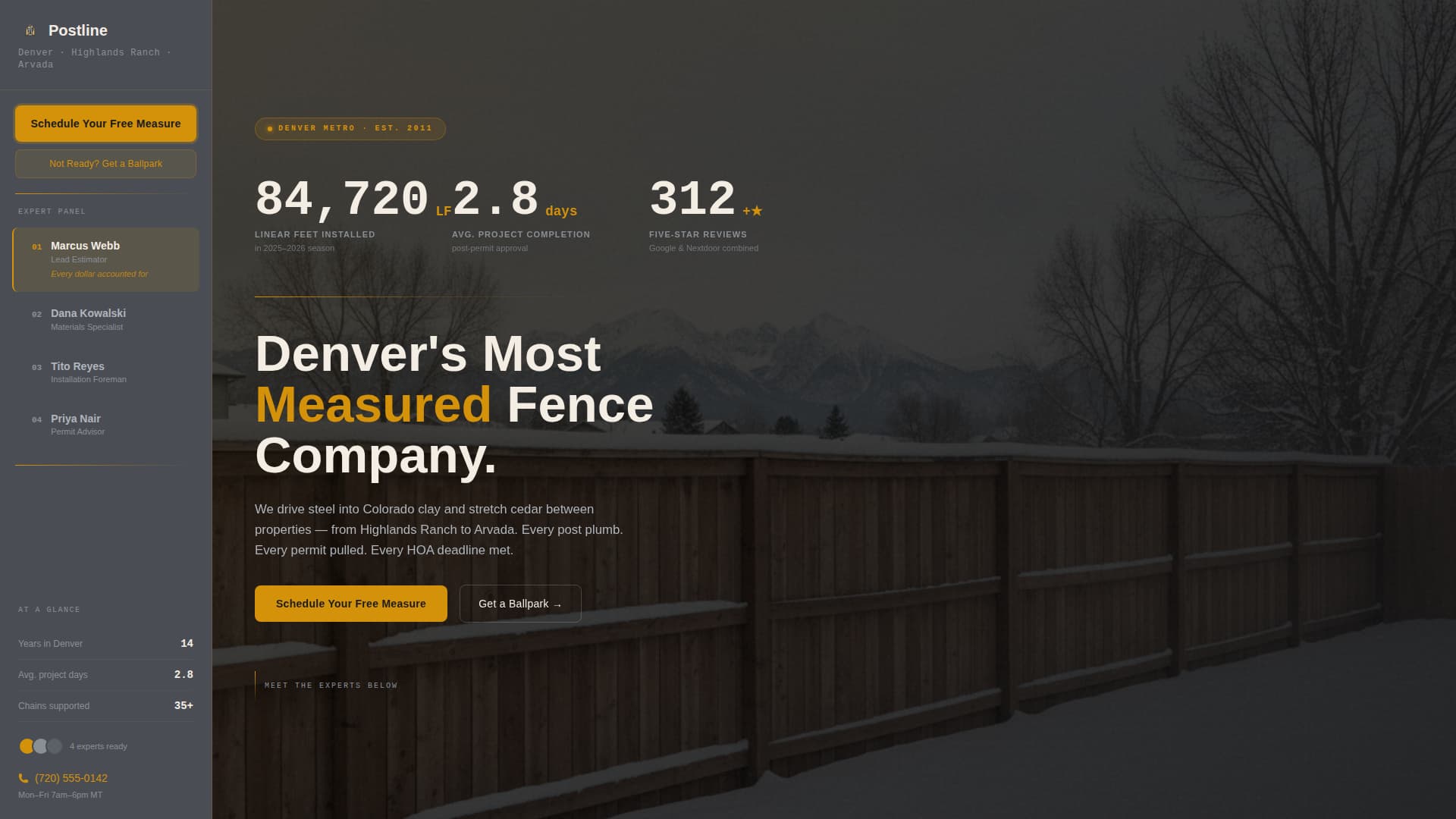 Postline - Trusted Fencing Landing Page Template