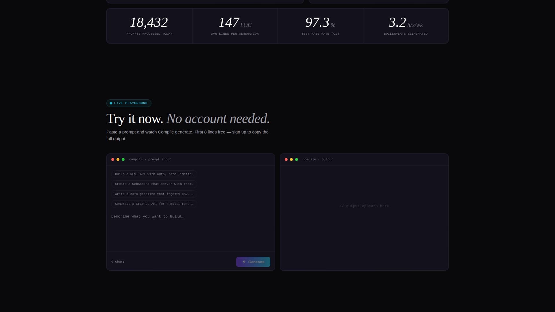 Compile - Velocity Code Landing Page Template