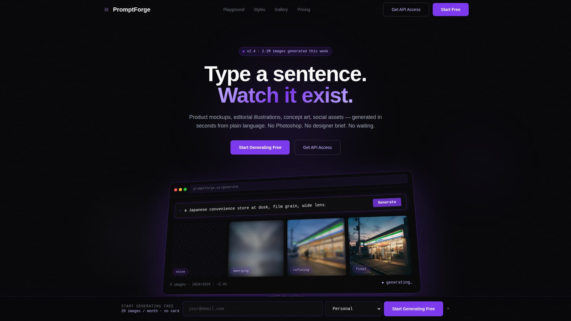 Promptforge - Powerful AI Image Generator Landing Page Template