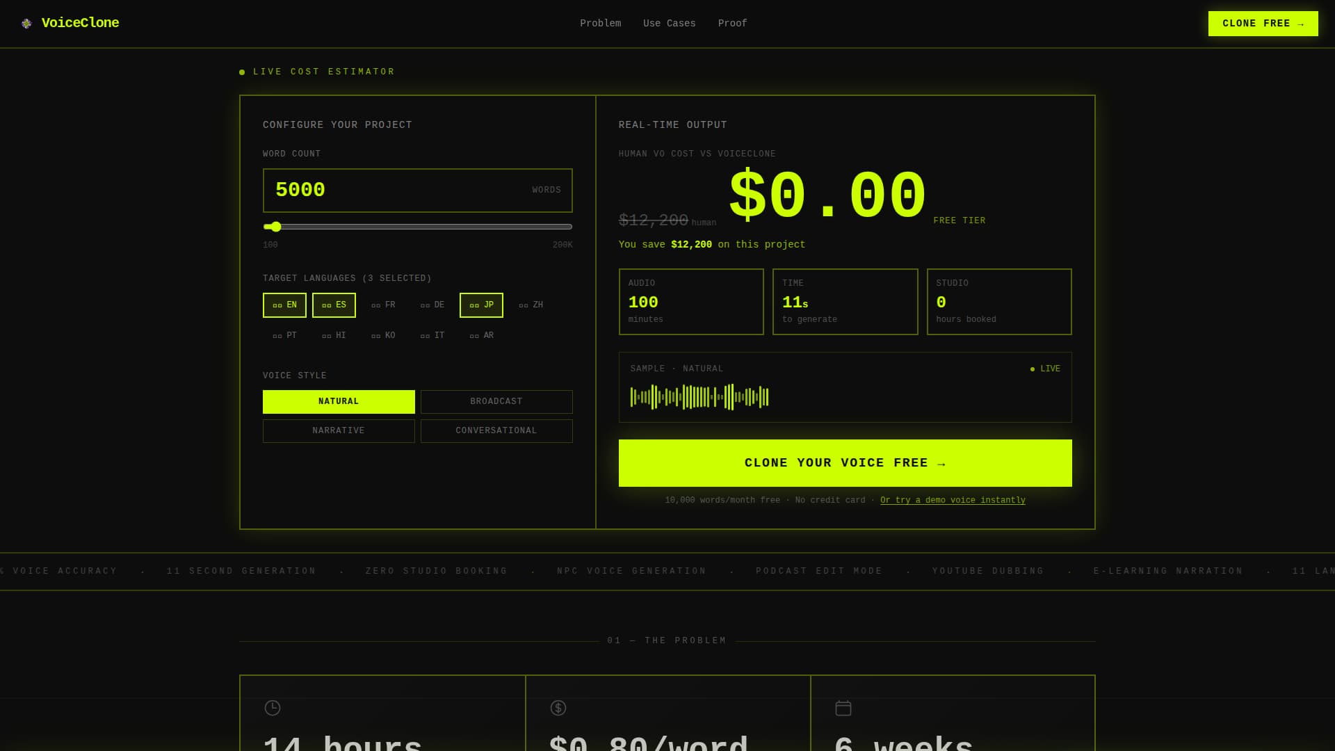 Micro-SaaS & Developer Tools Cost Calculator Website Template