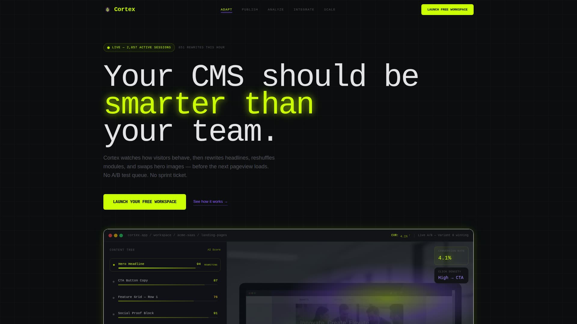 Cortex - Adaptive CMS Landing Page Template