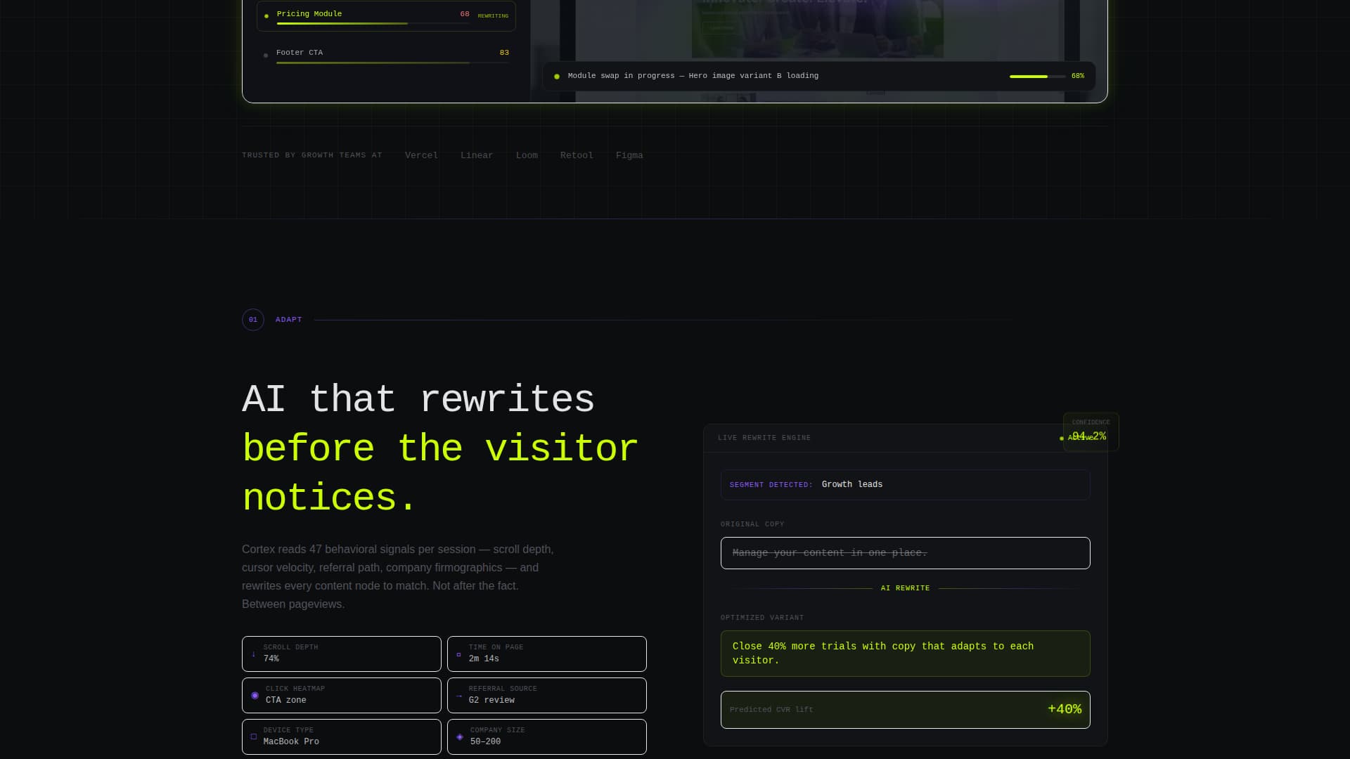 Cortex - Adaptive CMS Landing Page Template