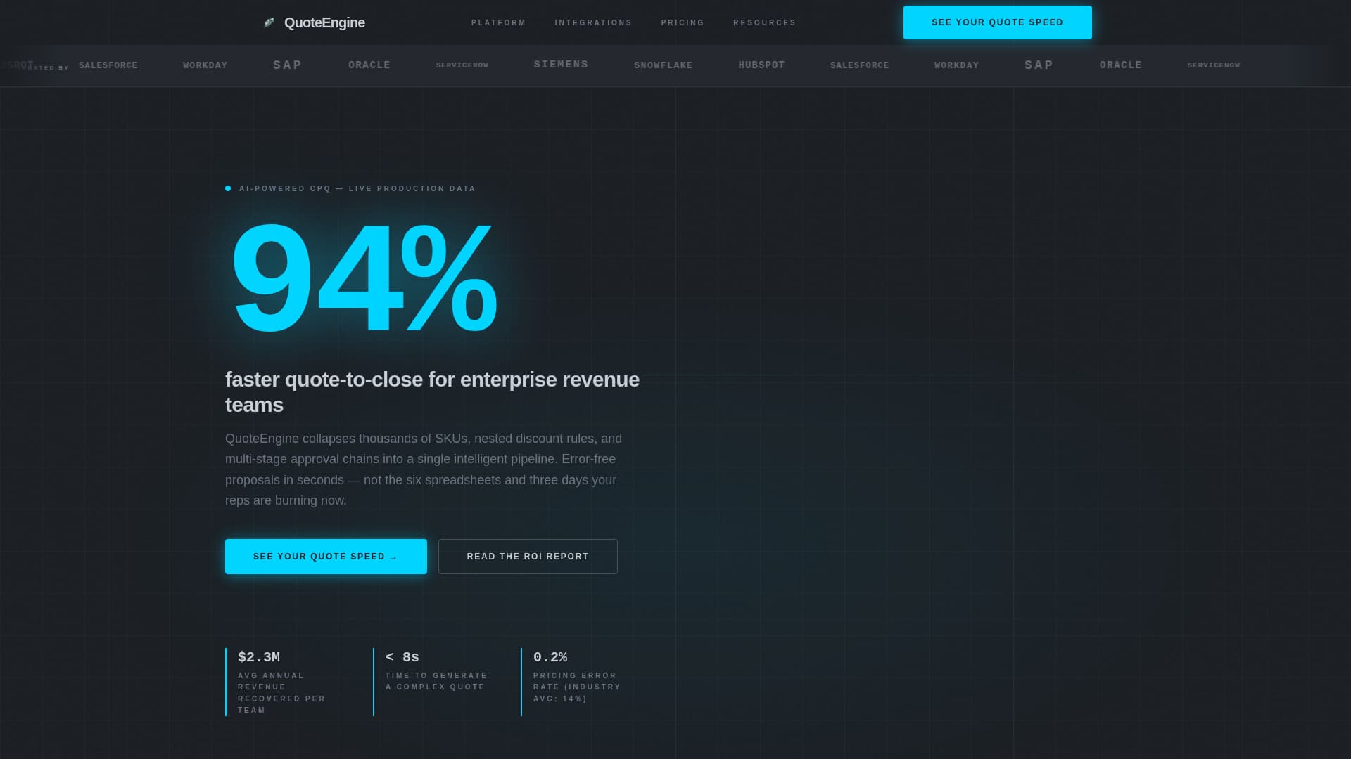 Quoteengine - Intelligent CPQ Landing Page Template