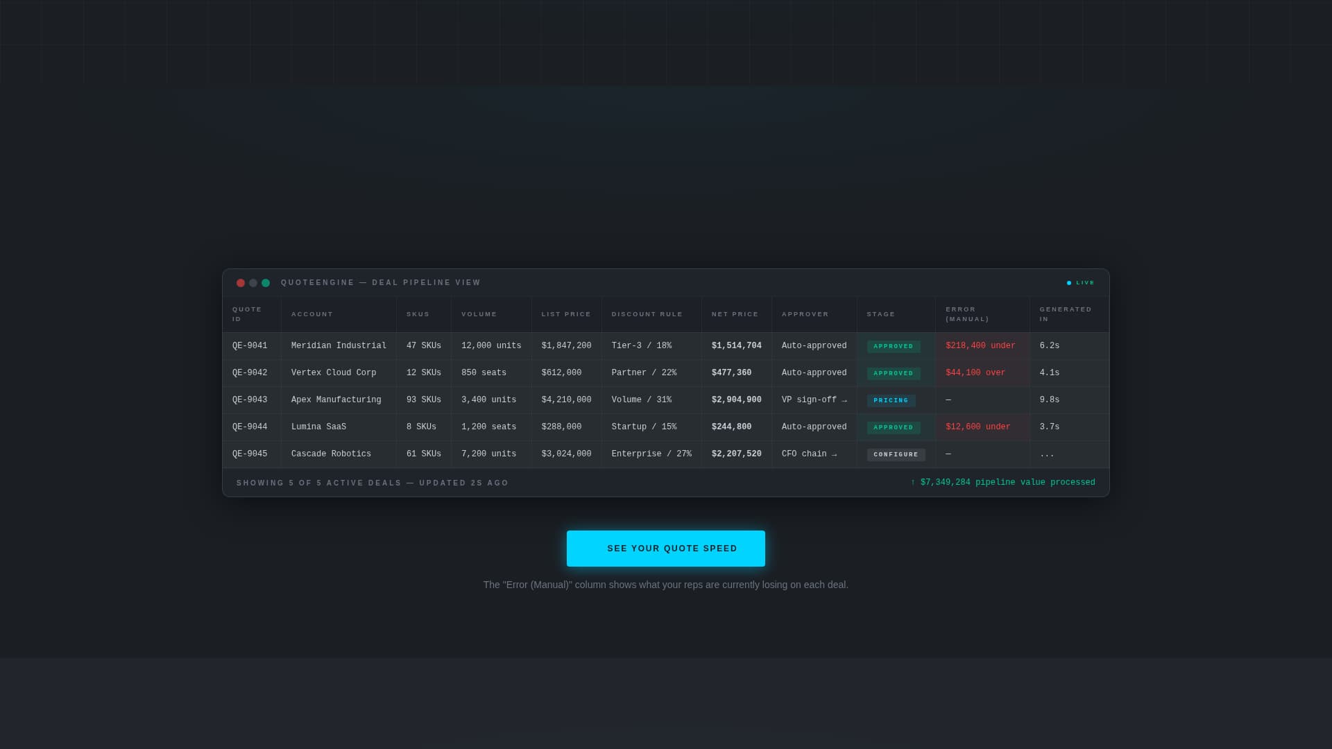 Quoteengine - Intelligent CPQ Landing Page Template