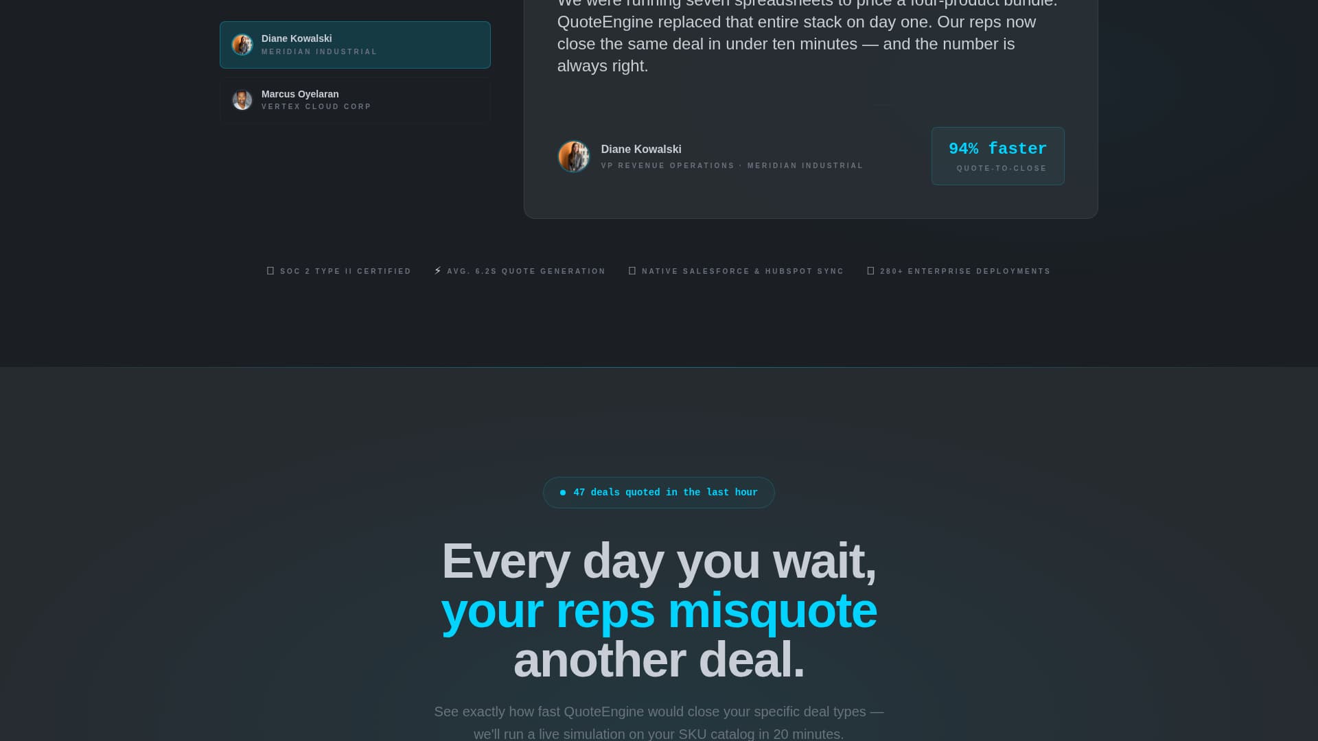 Quoteengine - Intelligent CPQ Landing Page Template