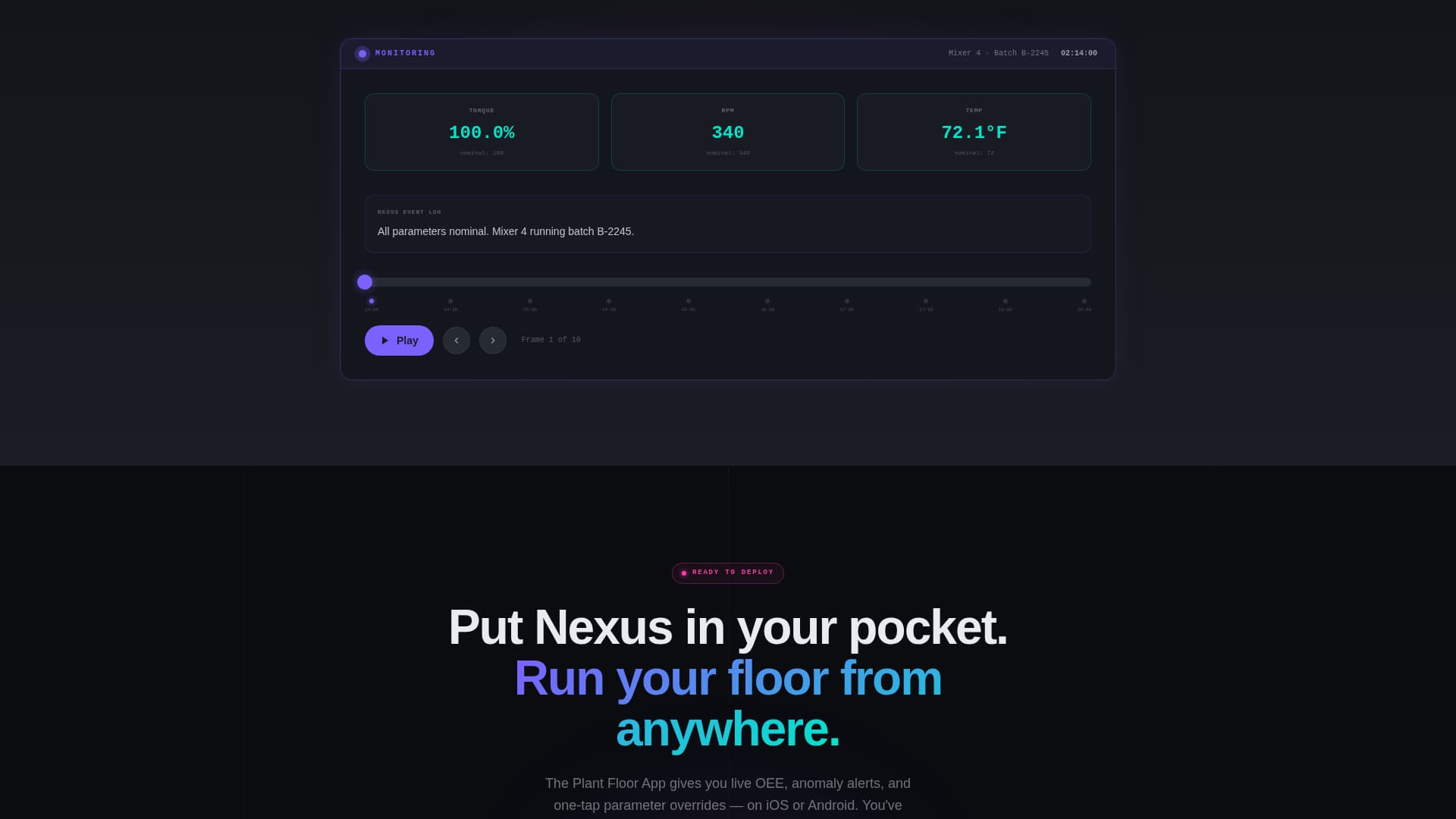 Nexus - Intelligent Manufacturing Landing Page Template