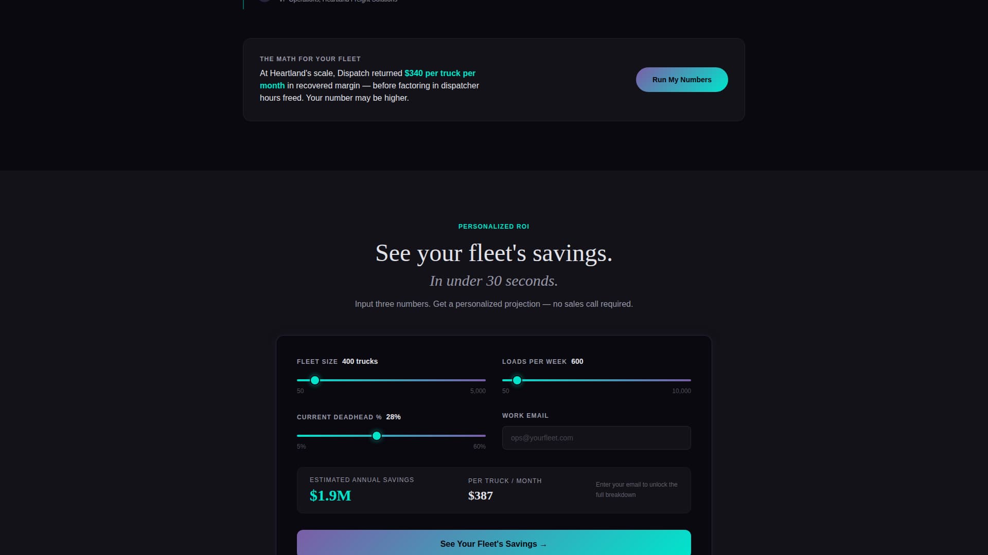 Dispatch - Intelligent Fleet Landing Page Template
