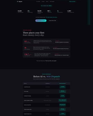 Dispatch - Intelligent Fleet Landing Page Template