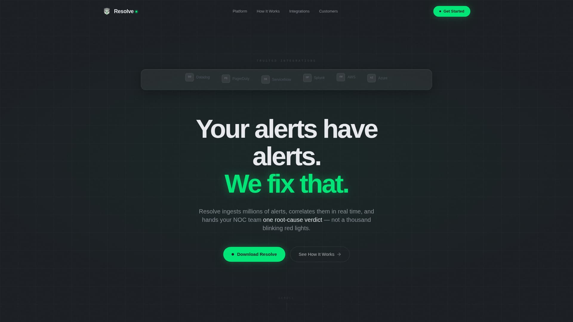 Resolve - Intelligent AIOps Landing Page Template
