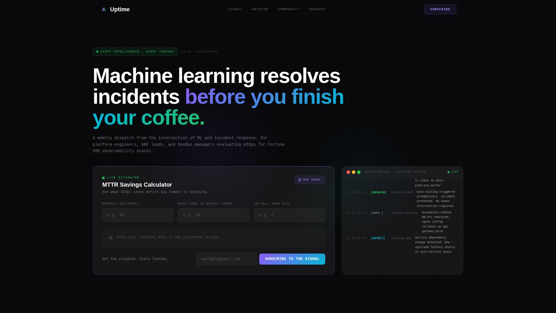 AIOps Technology Cost Calculator Website Template