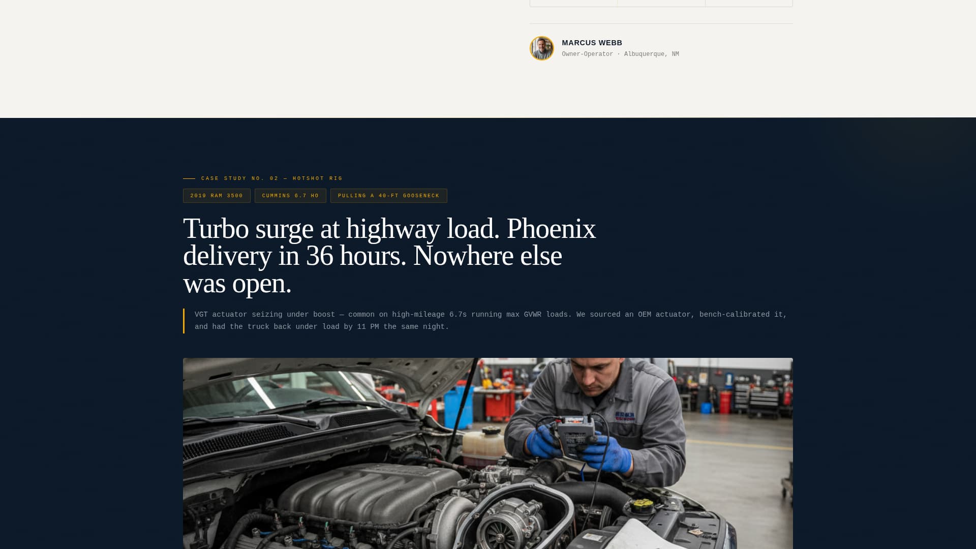 Torque - Authoritative Diesel Landing Page Template