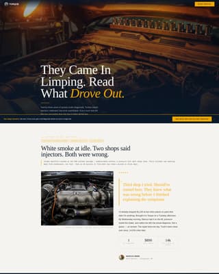Torque - Authoritative Diesel Landing Page Template