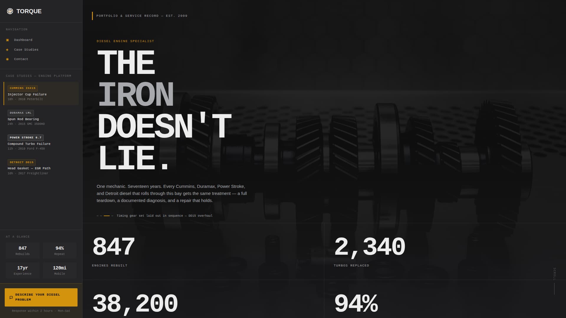 Torque - Proven Diesel Landing Page Template