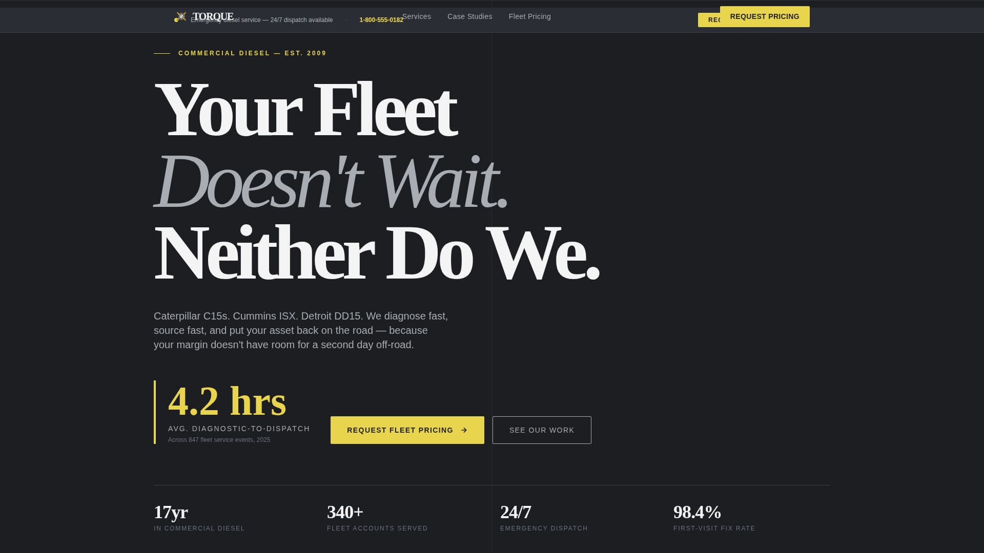 Torque - Highimpact Dieselmechanic Landing Page Template