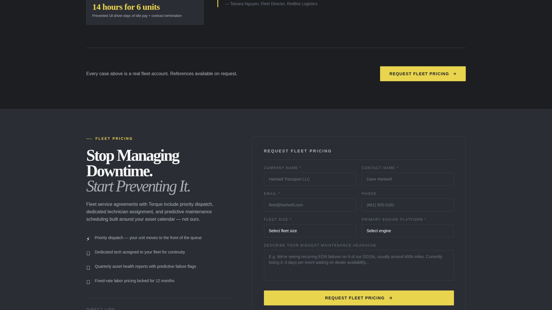 Torque - Highimpact Dieselmechanic Landing Page Template