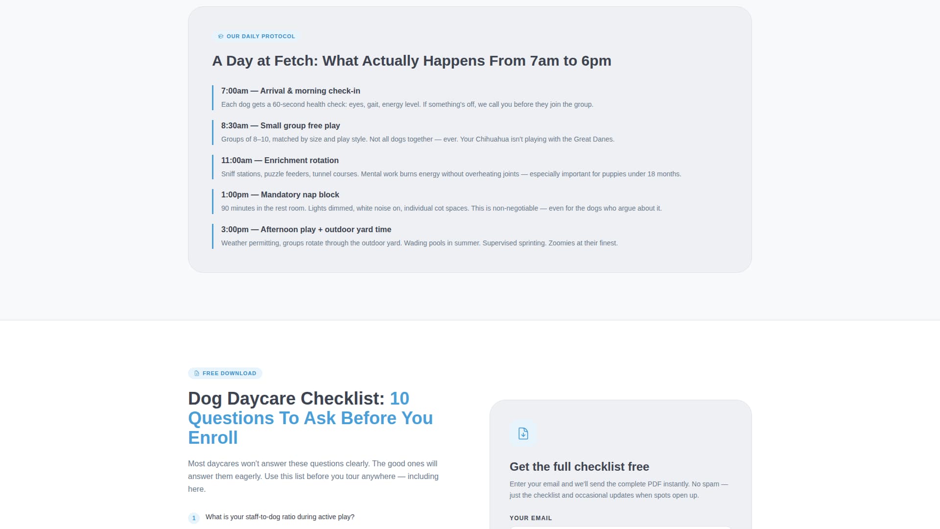 Fetch - Trusted Dogdaycare Landing Page Template