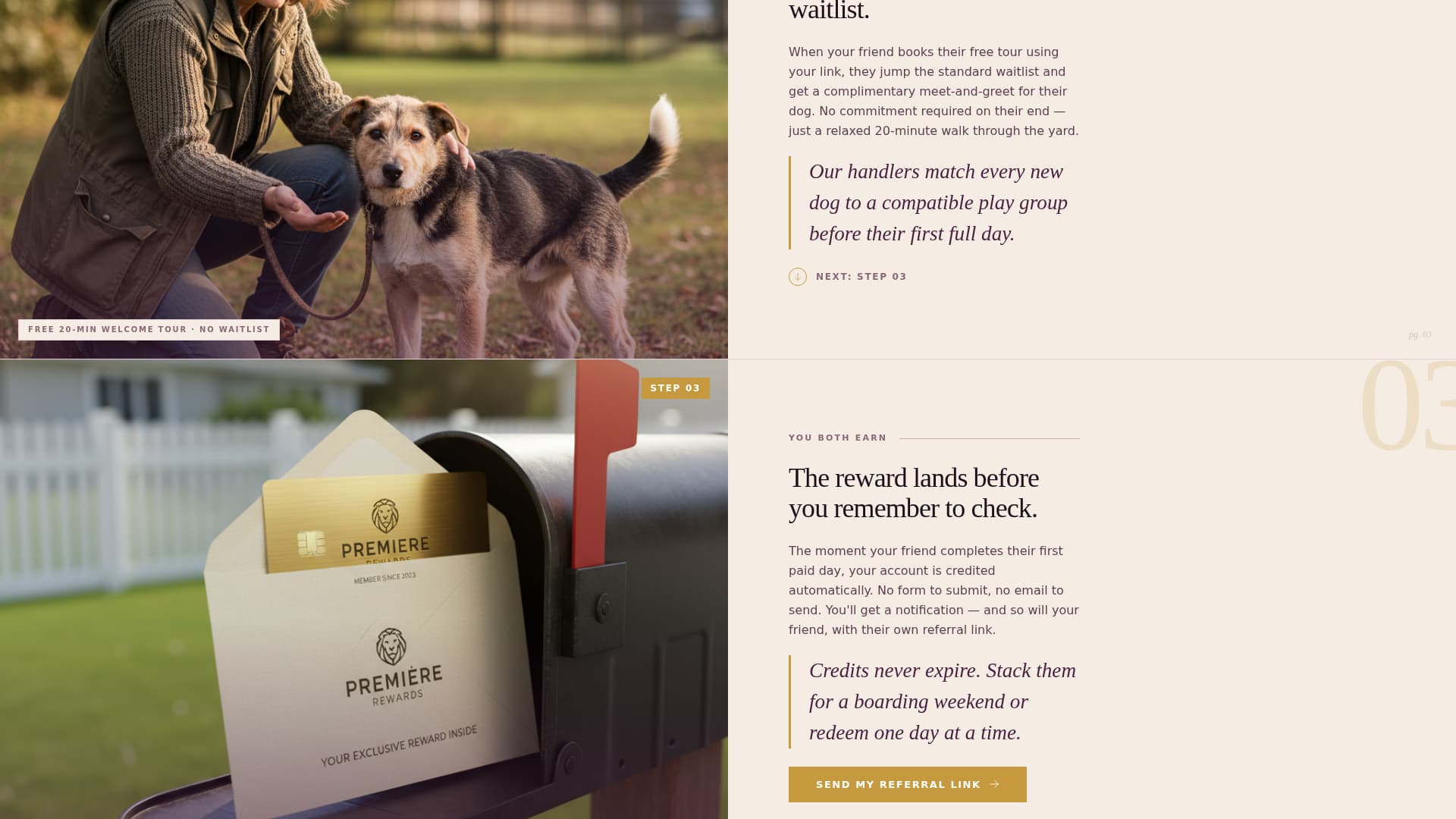 Pawreferrals - Sophisticated Daycare Landing Page Template