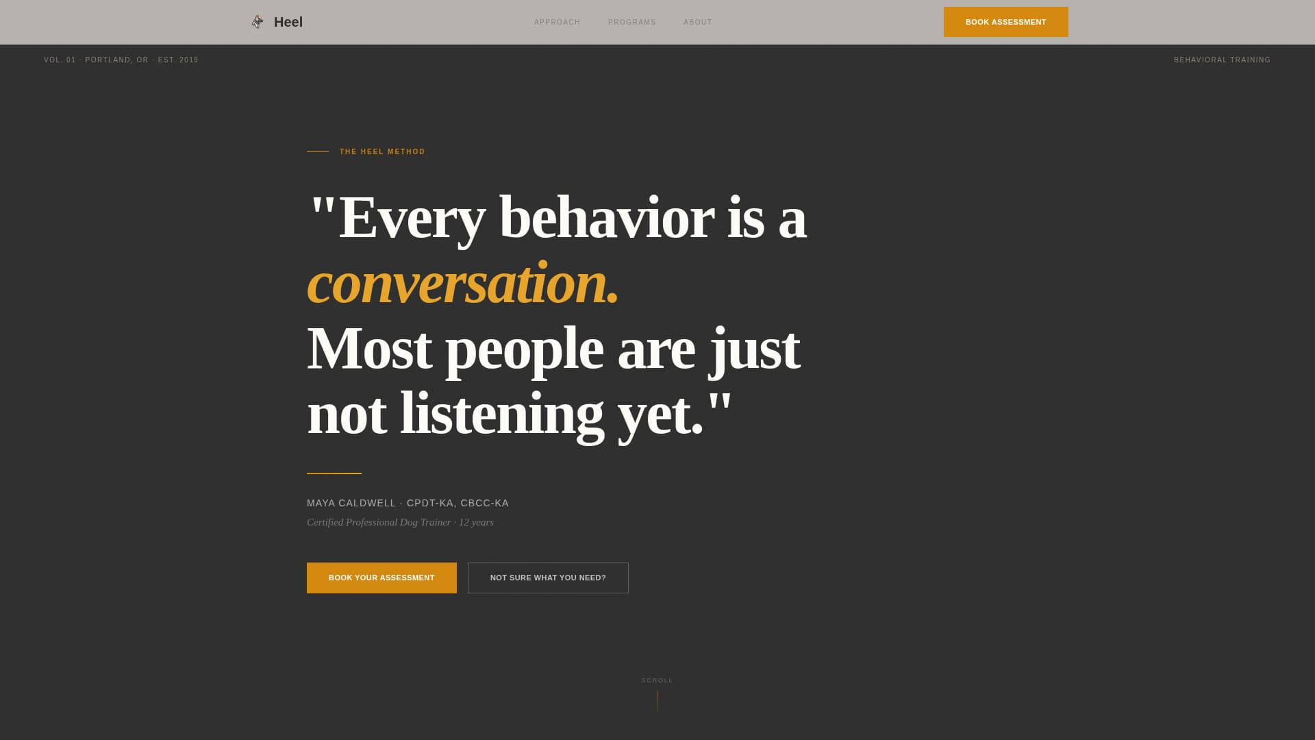 Heel - Authoritative Dogtrainer Landing Page Template