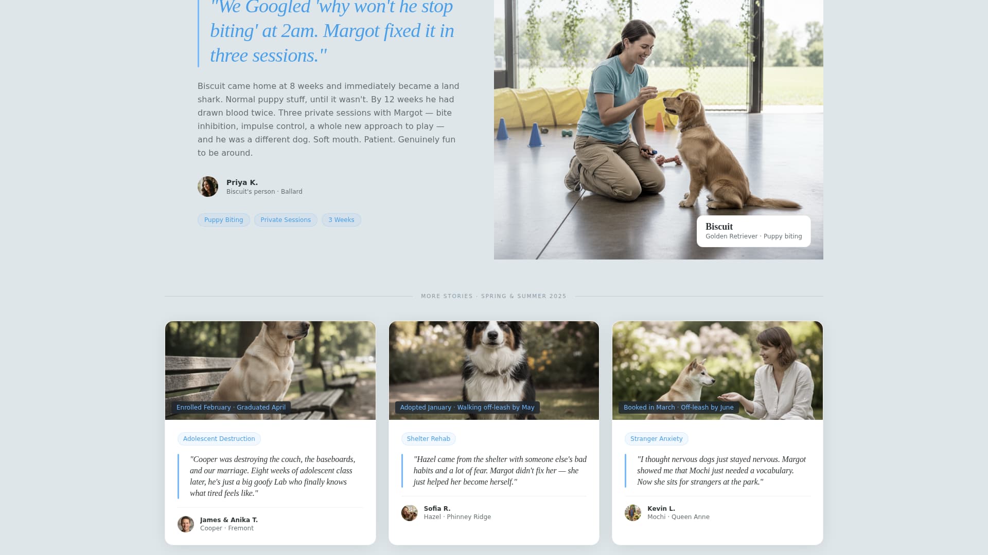 Heel - Editorial Dogtrainer Landing Page Template