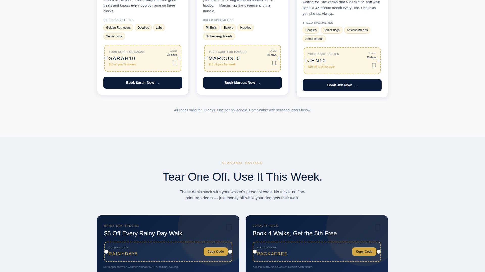 Leash - Trusted Dogwalker Landing Page Template