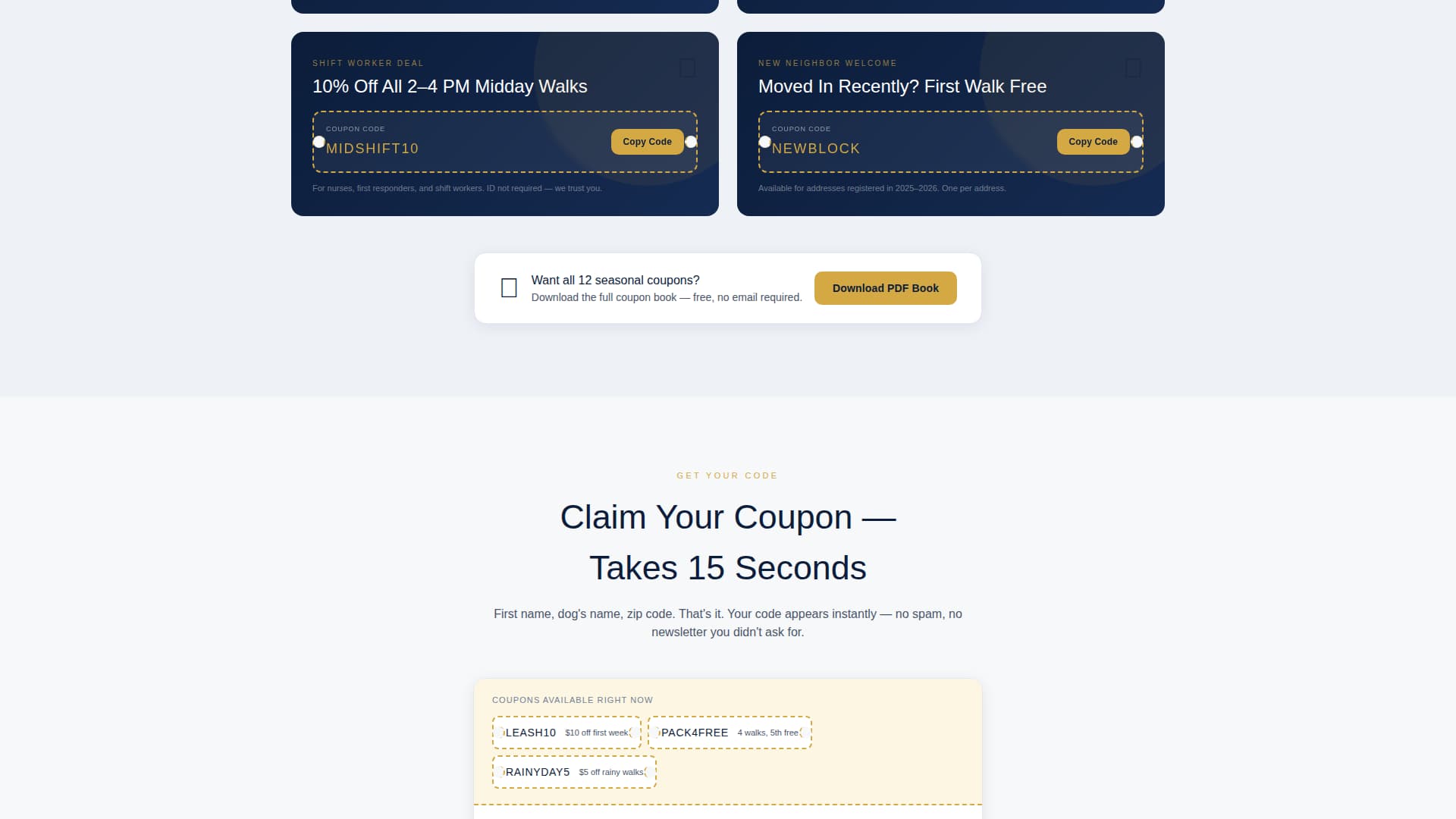 Leash - Trusted Dogwalker Landing Page Template