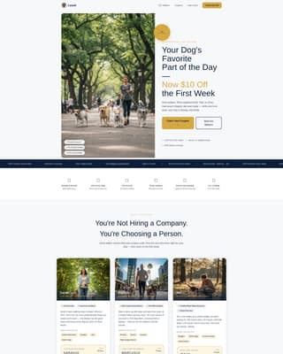 Leash - Trusted Dogwalker Landing Page Template