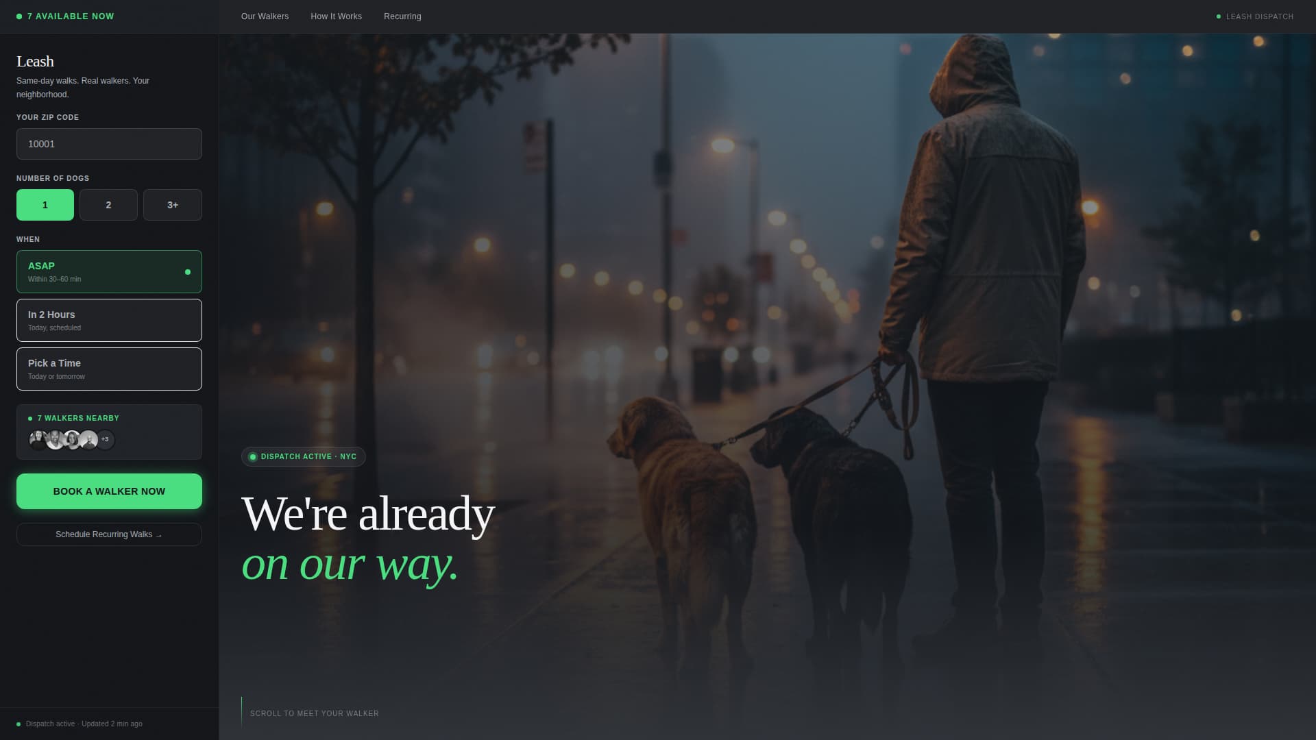 Leash - Reliable Dogwalker Landing Page Template