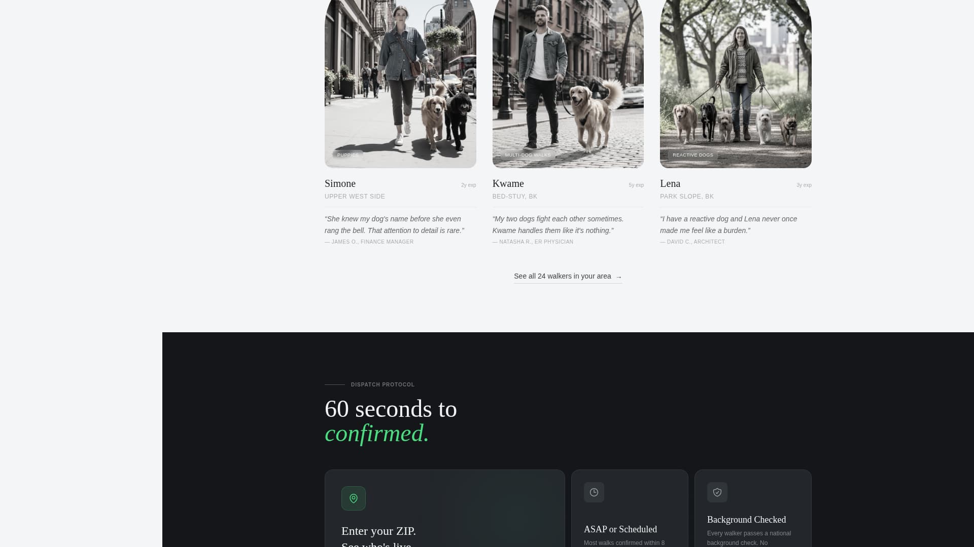 Leash - Reliable Dogwalker Landing Page Template