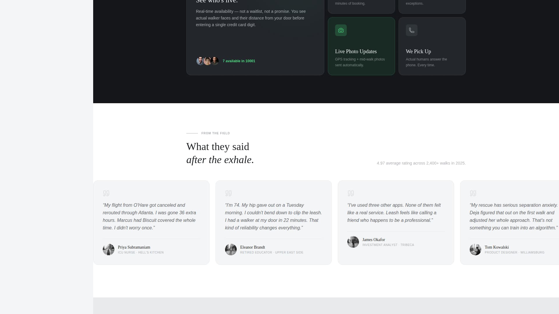 Leash - Reliable Dogwalker Landing Page Template