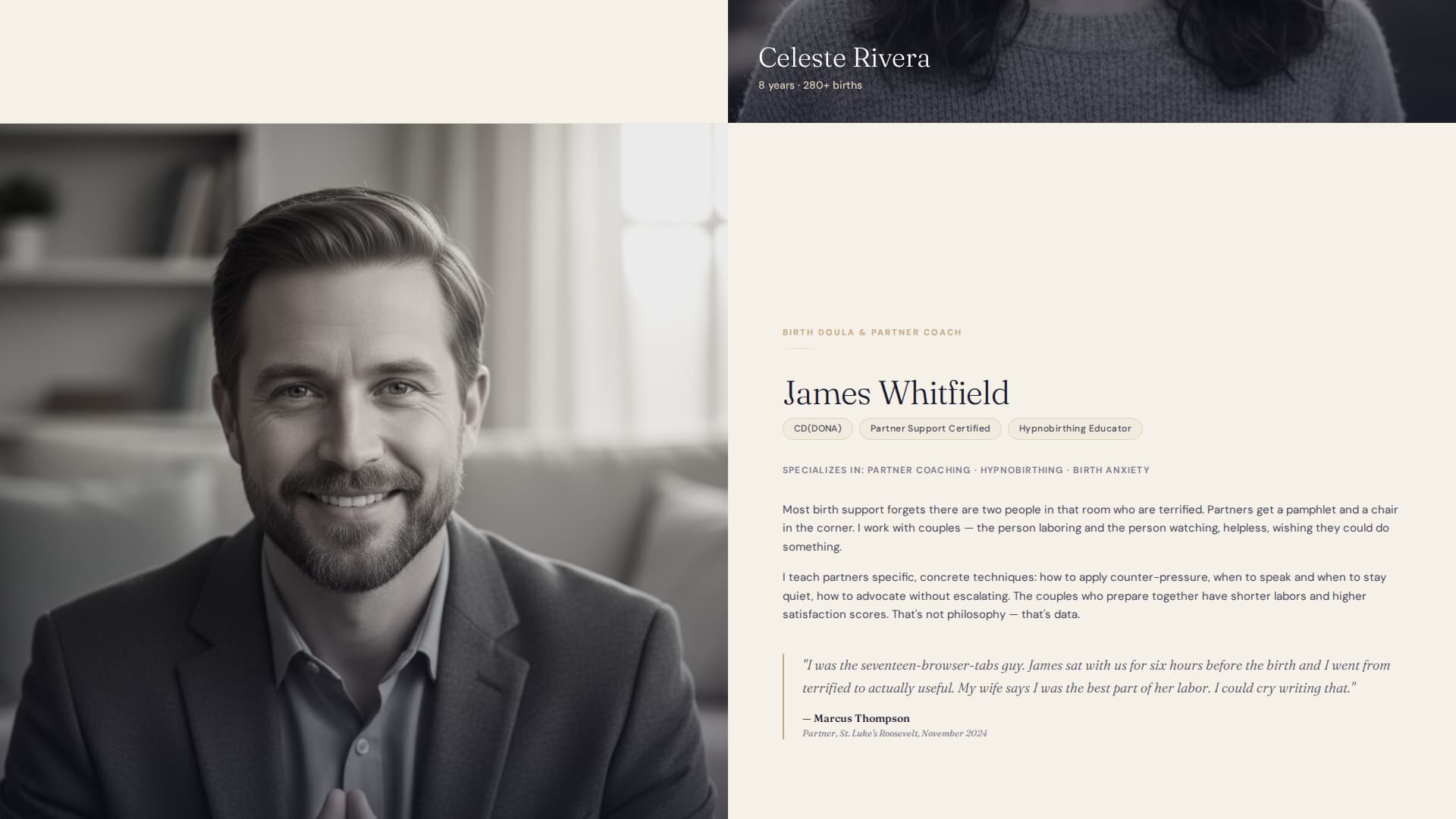 Birthspace - Trusted Doula Landing Page Template