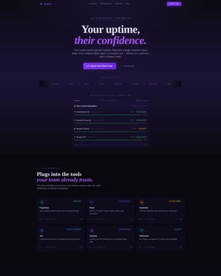 Uptime - Powerful Apistatus Landing Page Template