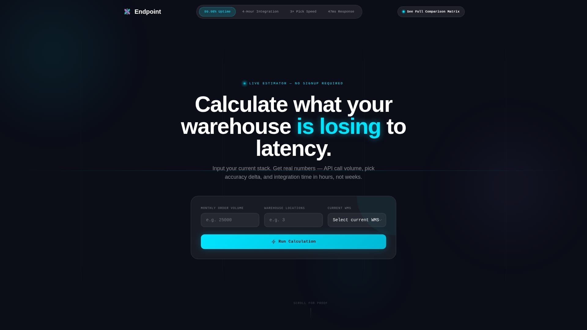 API-First Enterprise Software Specialist Cost Calculator Website Template