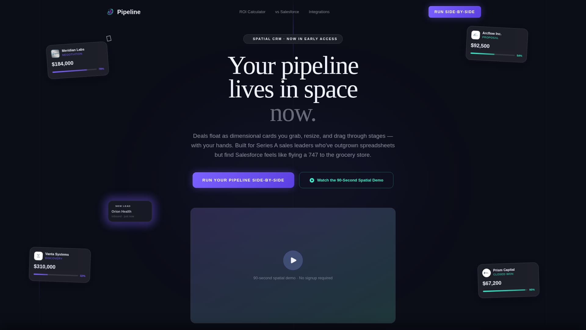 Pipeline - Immersive CRM Landing Page Template