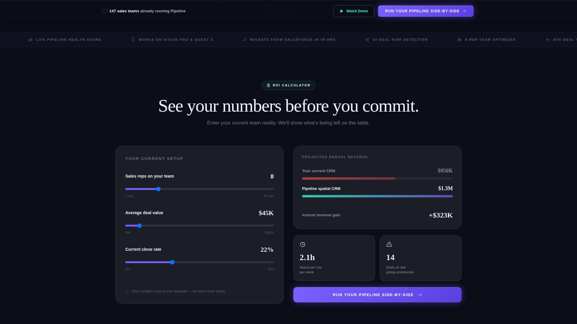 Pipeline - Immersive CRM Landing Page Template